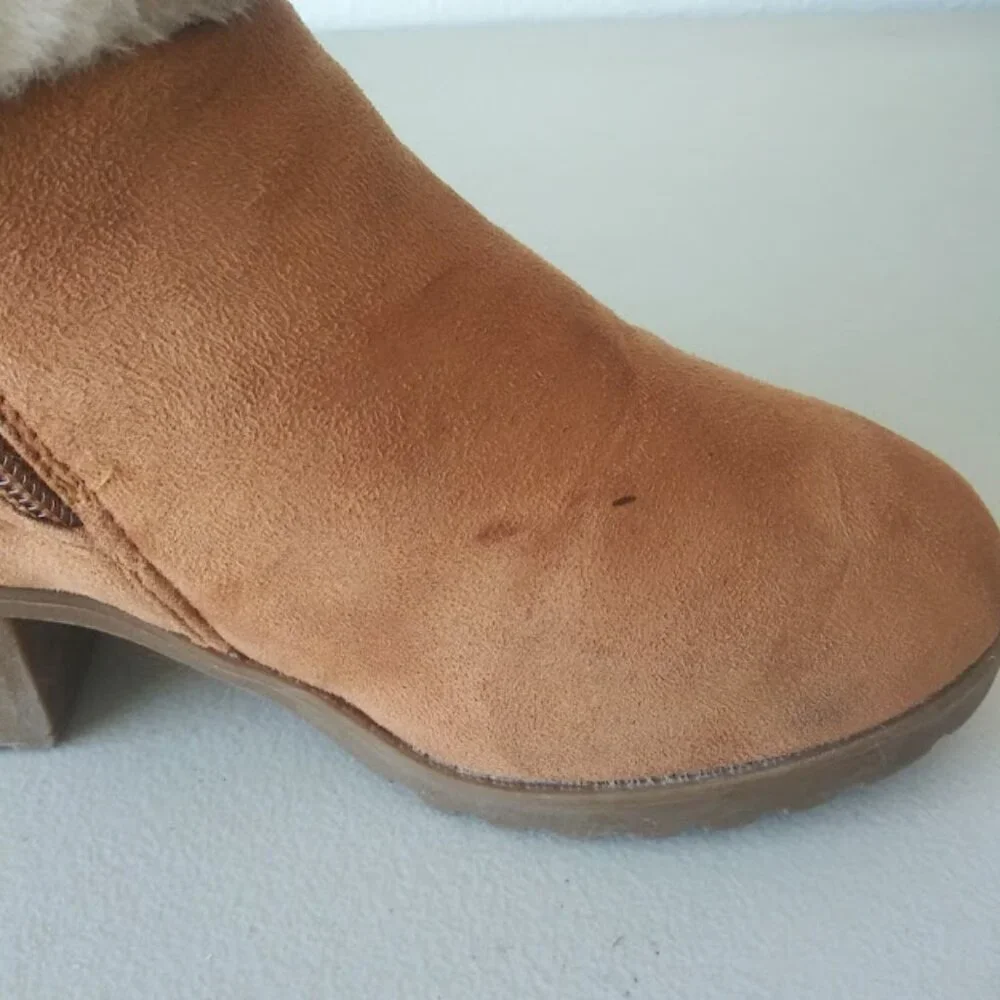 Rampage girls size 2 brown and white knee high boots